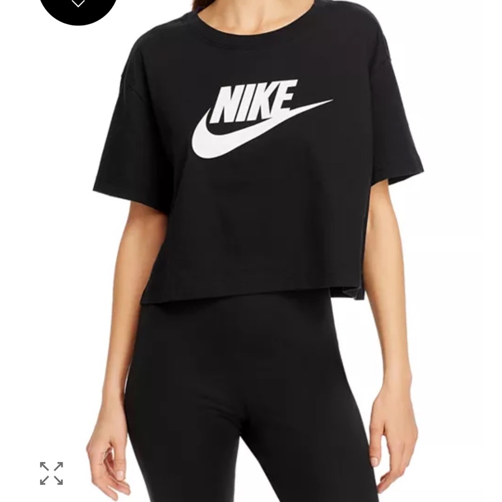 Nike Women's Black and White Logo Crop Top Brand New